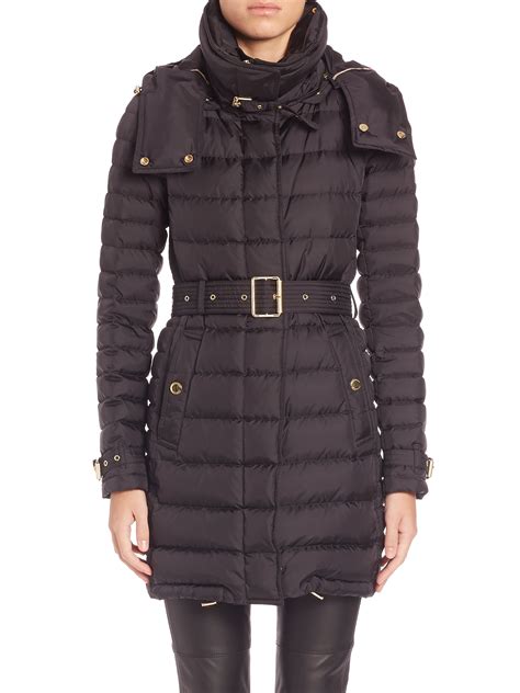 burberry winterleigh coat|Belted Puffer Coat in Black .